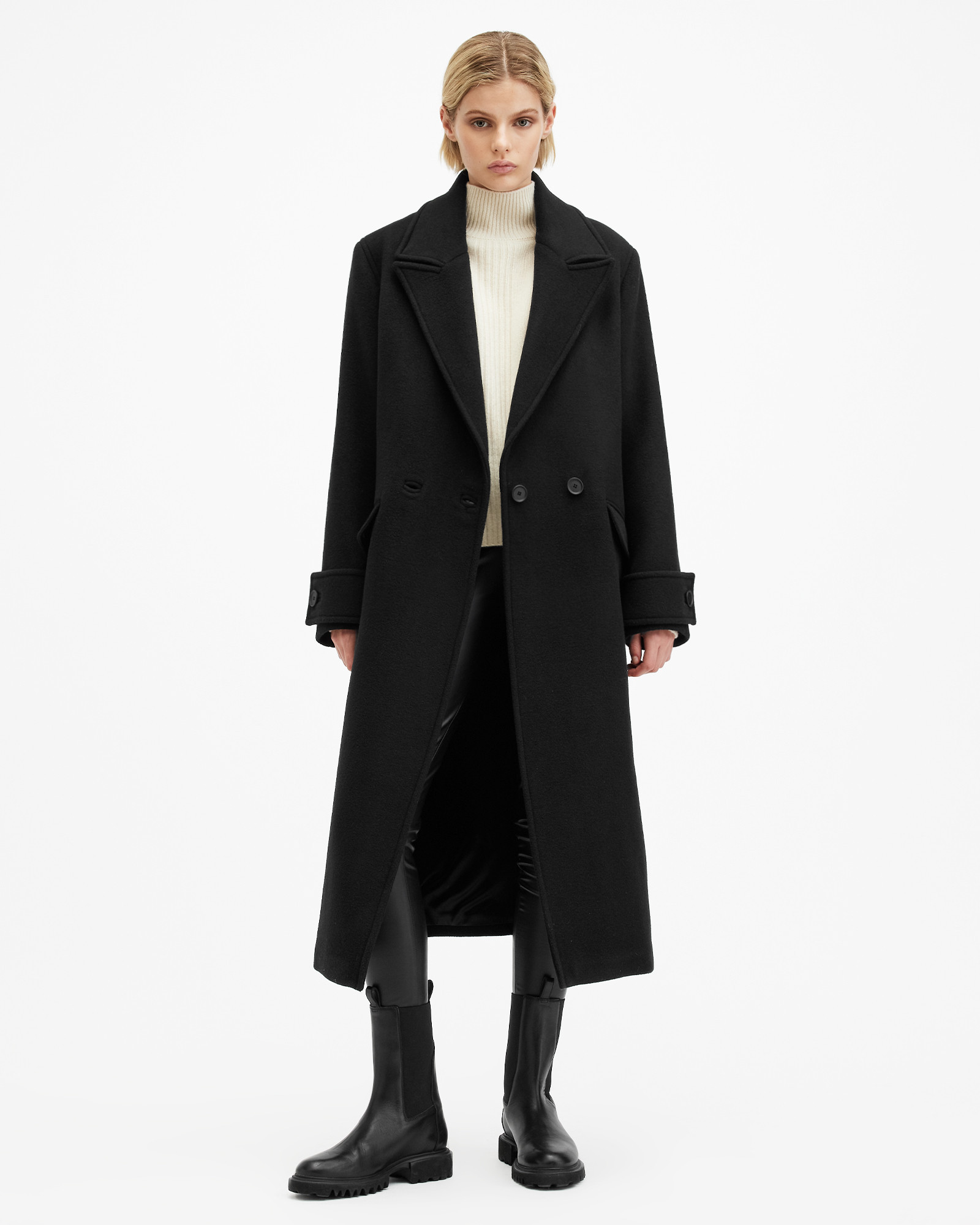 Mabel Double Breasted Oversized Coat | AllSaints UK
