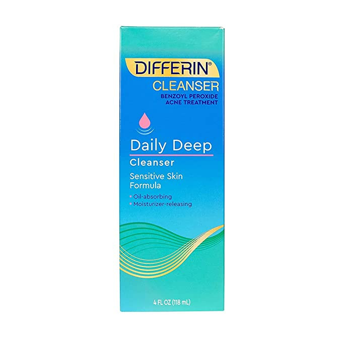 Acne Face Wash with Benzoyl Peroxide by the makers of Differin Gel, Daily Deep Cleanser, Gentle S... | Amazon (US)
