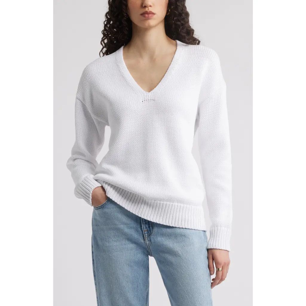 Nordstrom Chunky Cotton Blend Sweater in White at Nordstrom Rack, Size Large | Nordstrom Rack
