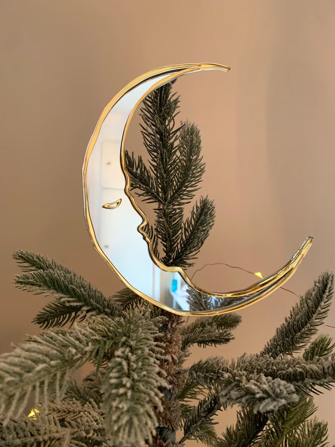 Crescent Moon Christmas Tree Topper - Etsy | Etsy (US)