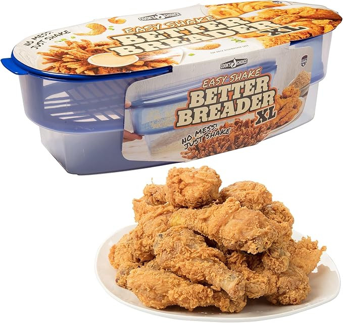 Amazon.com: COOK'S CHOICE XL Original Better Breader Batter Bowl- All-in-One Mess Free Breading S... | Amazon (US)
