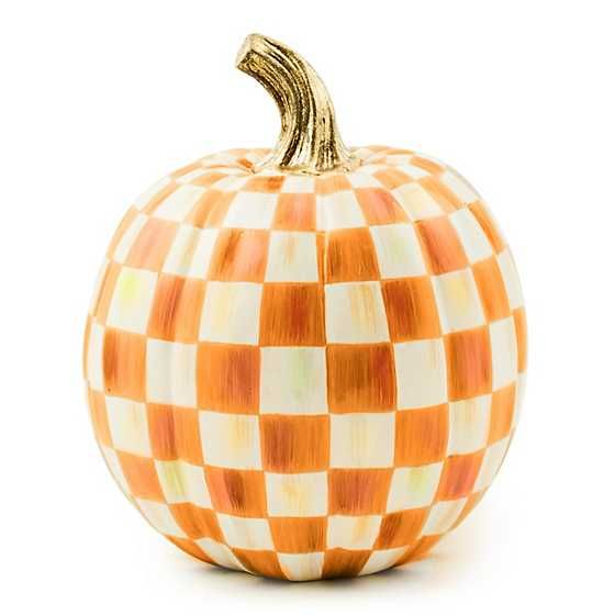 Orange Check Small Pumpkin | MacKenzie-Childs