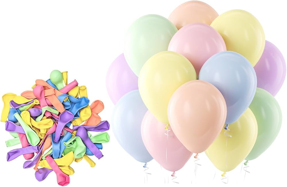Bezente Pastel Balloons Latex Party Balloons - 150 Pack 5 inch Spring Macaron Helium Balloons for... | Amazon (US)