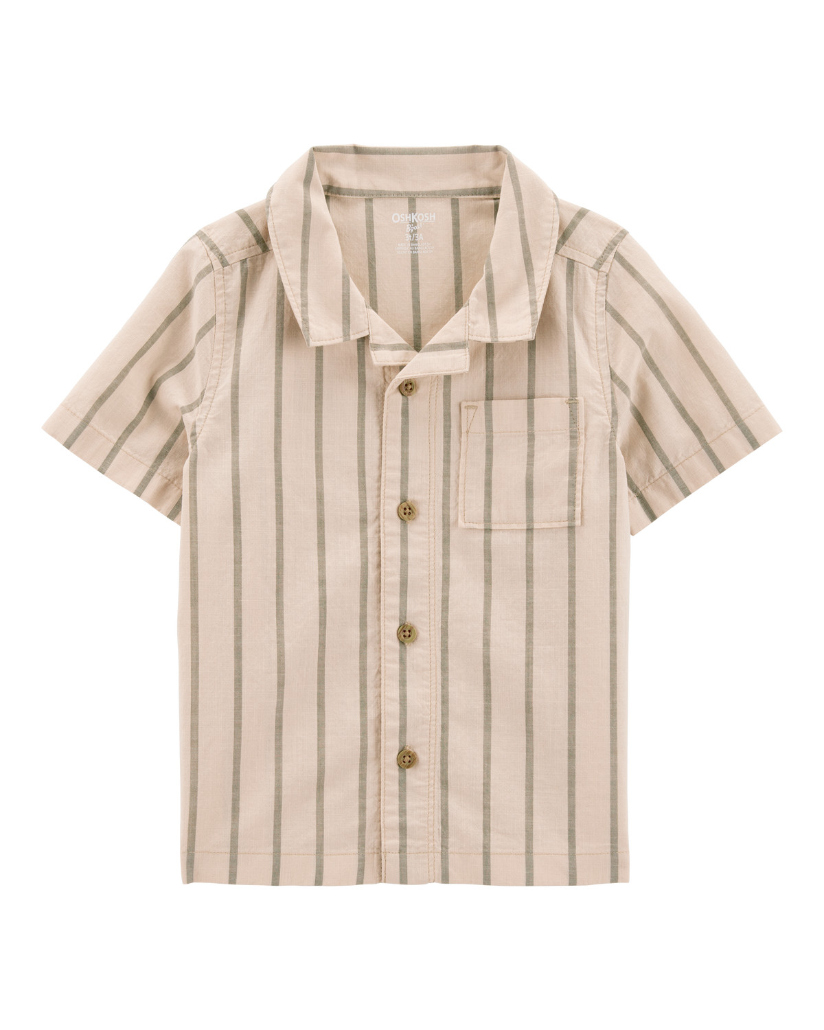 Toddler Striped Button-Down Shirt - Khaki - OshKosh | Carter's | Carter's Inc