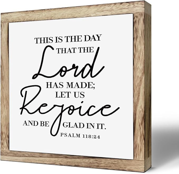 Scripture Sign, This is The Day That The Lord has Made Sign, Wooden Plaques Box Signs, Christian ... | Amazon (US)