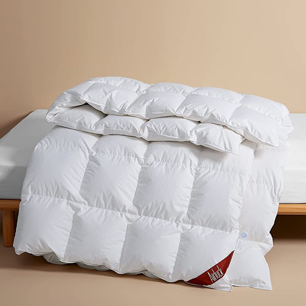 Airluck Luxury Feather Down Comforter King Size,Filled with Feather and Down,Winter White Bed Com... | Amazon (US)