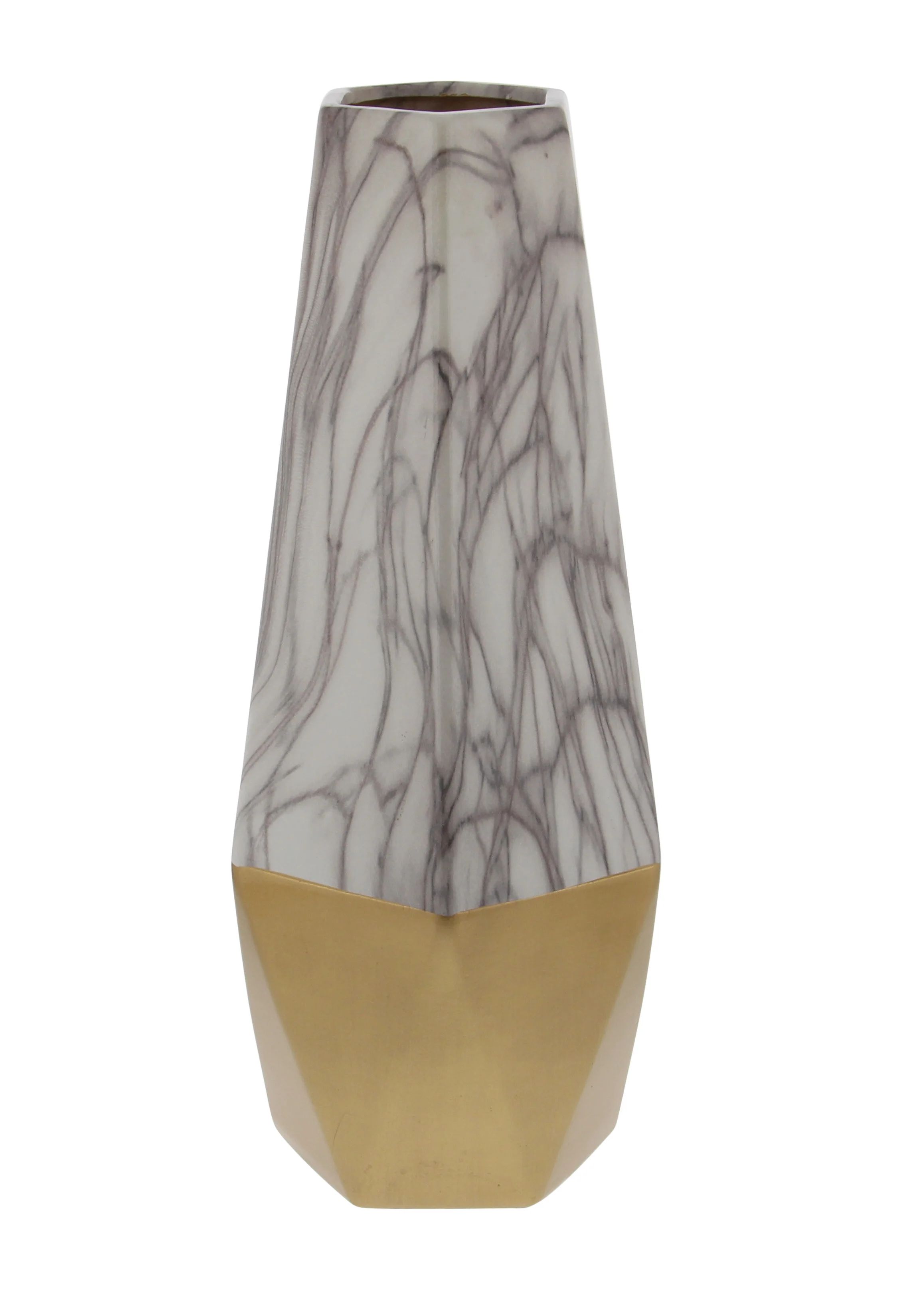 DecMode 7"W, 18"H Stoneware Contemporary Vase, Gold, 1 - Piece | Walmart (US)
