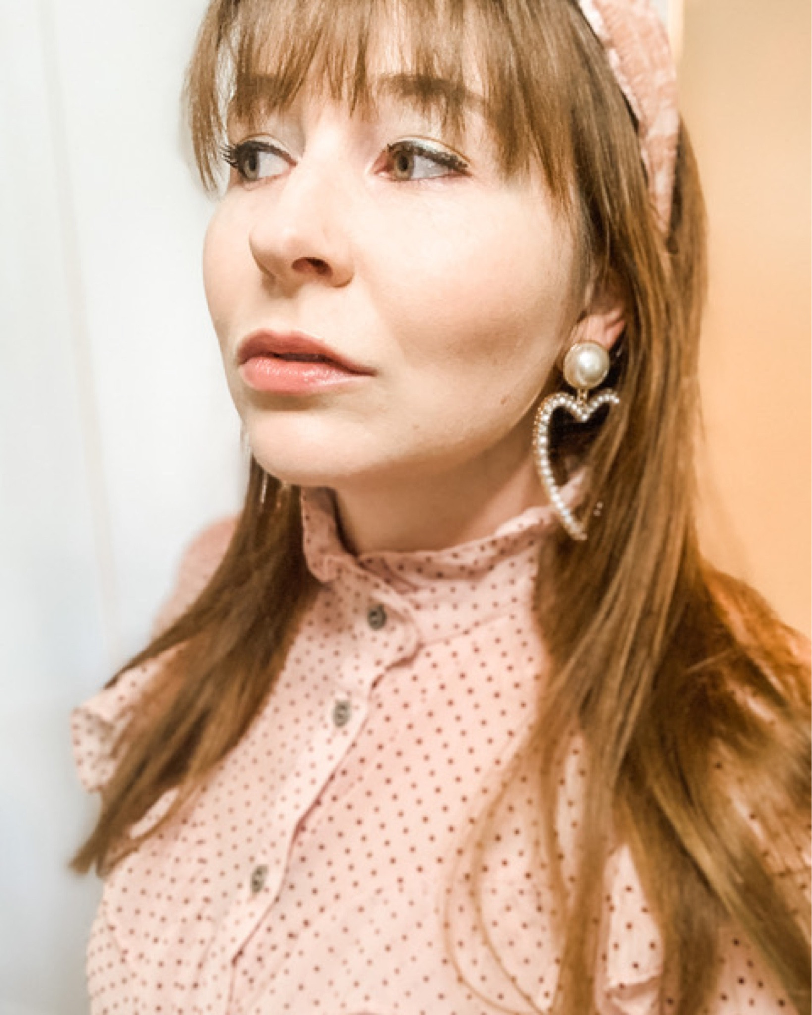 Hearts drop earrings
Statement accessories 
Pink headband 

#LTKunder100 #LTKstyletip