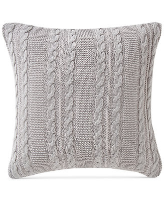 VCNY Home Dublin Cable Knit Cotton Decorative Pillow, 18 | Macy's