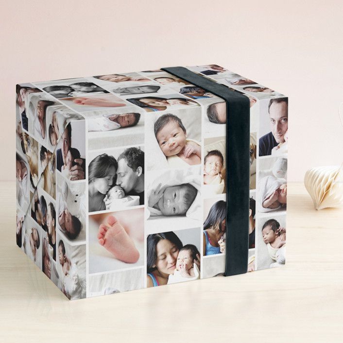 "Photo Collage" - Customizable Personalized Wrapping Paper Sheets in White by leslie hamer. | Minted