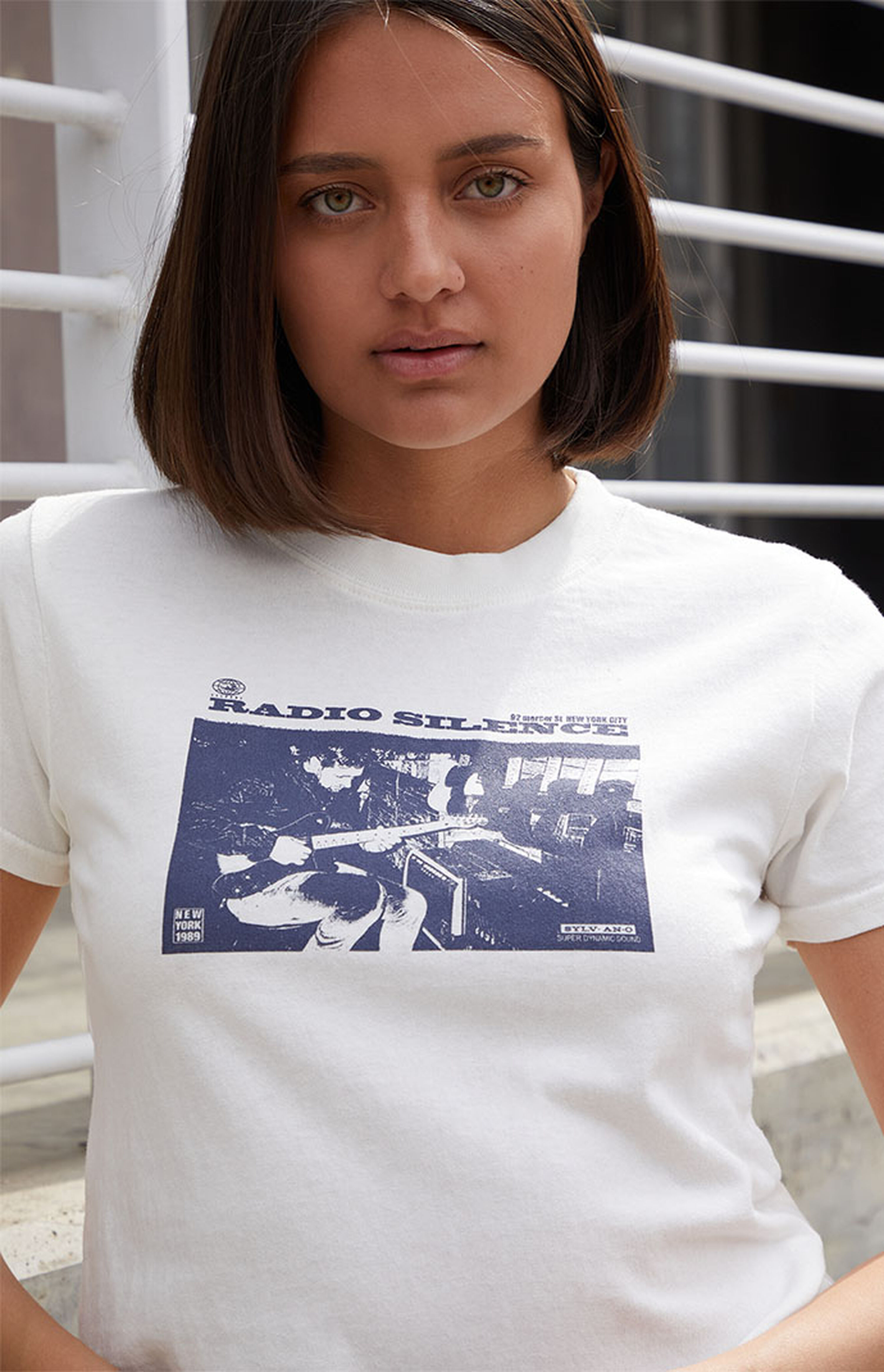 John Galt White Chloe Radio Silence T-Shirt | PacSun