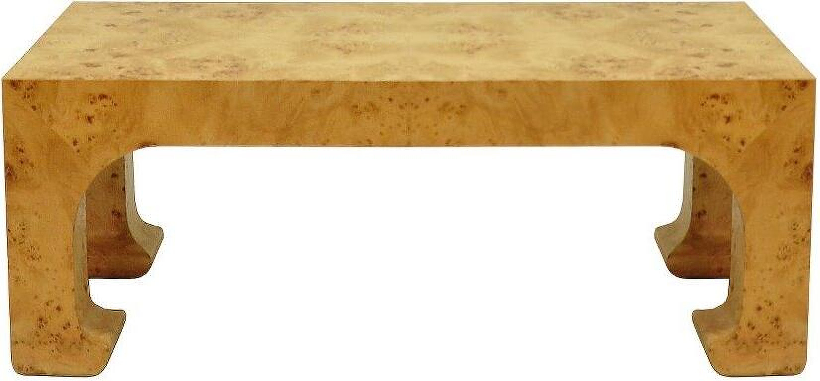 Nicola Burl Wood Pagoda Style Coffee Table | 1stopbedrooms