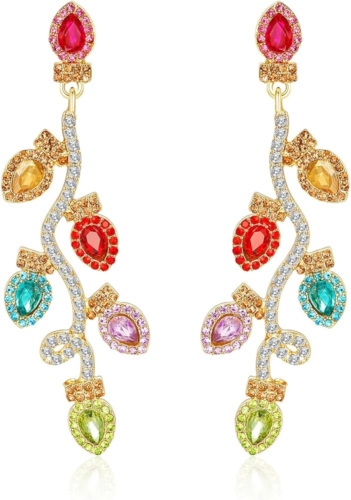 Christmas Earrings for Women, Hypoallergenic Bow Wreath Xmas Earrings, Santa Claus Dangle Earring... | Amazon (US)