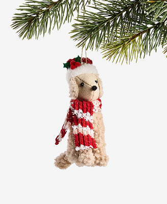 Holiday Lane Pets Golden Dog with Santa Hat  Ornament, Macy's Exclusive - Macy's | Macy's