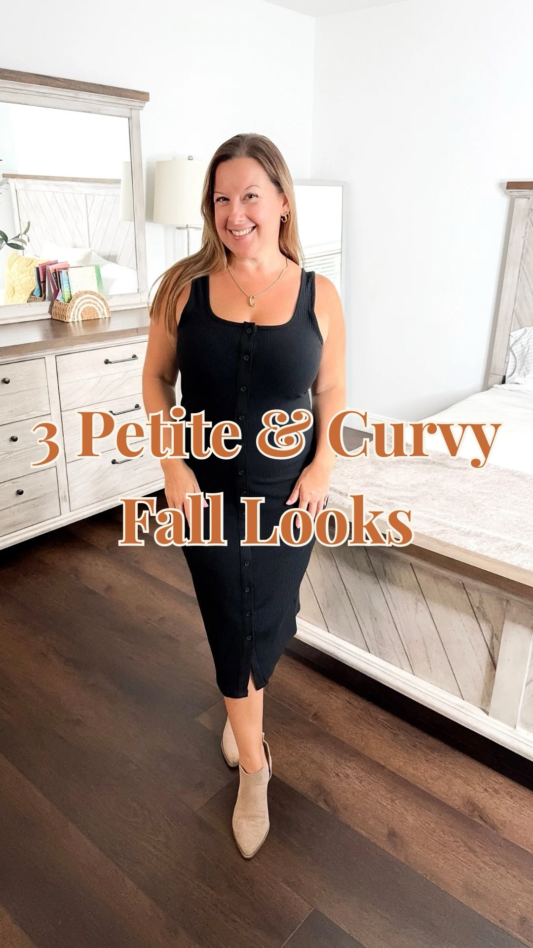 🍂 3 Fall Outfits for Petite & Curvy Bodies
Fall is all about layers, cozy textures, and flattering fits — and these looks check all the boxes.
✨ Look 1: Fitted beige cardigan + light blue ribbed midi skirt + ankle booties
✨ Look 2: Black ribbed midi button-down dress styled two ways — with & without a denim jacket
✨ Look 3: Open cardigan + fitted black tank + skinny jeans + ankle booties

Fall Fashion | Style Inspo | Petite & Curvy Fashion 

#LTKPetite #LTKStyleTip #LTKSeasonal