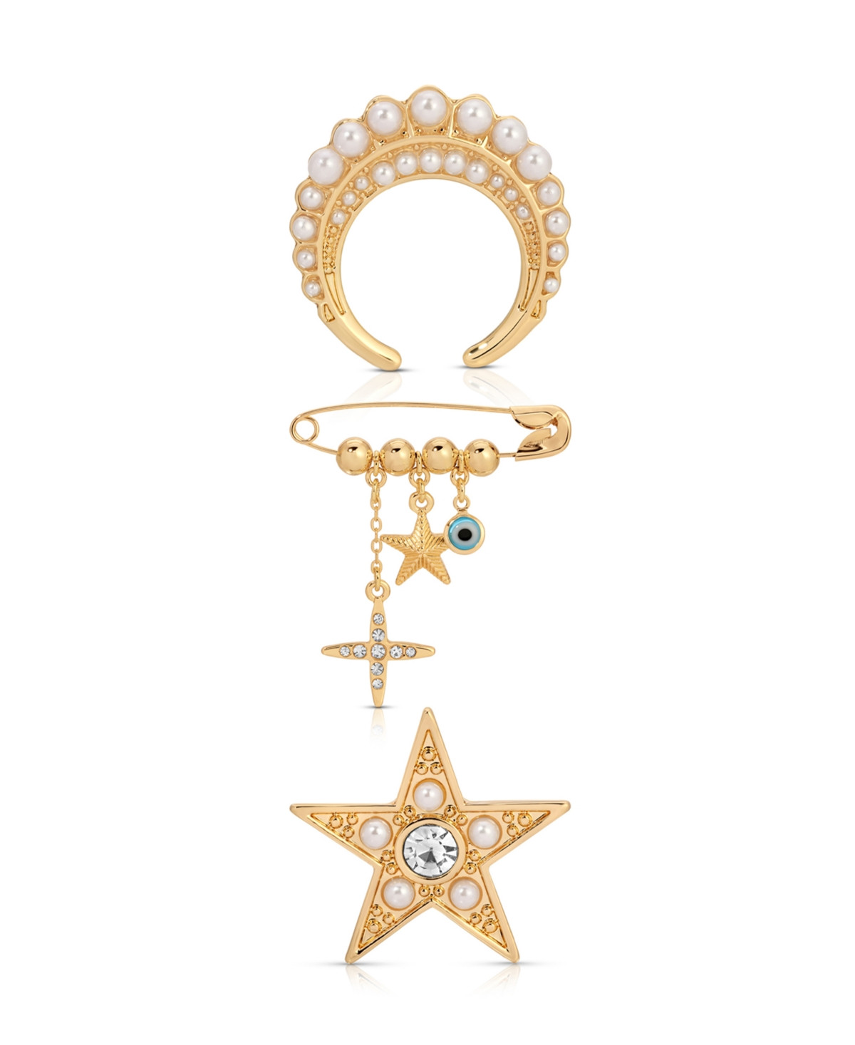 Ettika Gold Plated Celestial Brooch Set - Gold | Macy's