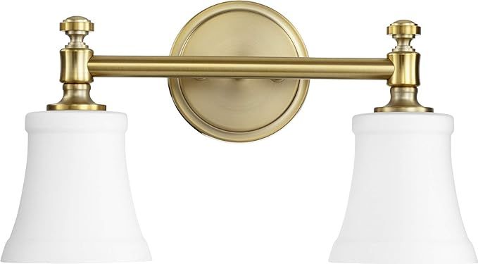 Quorum 5122-2-80 Transitional Two Light Vanity from Rossington Collection in Brass - Antique Fini... | Amazon (US)