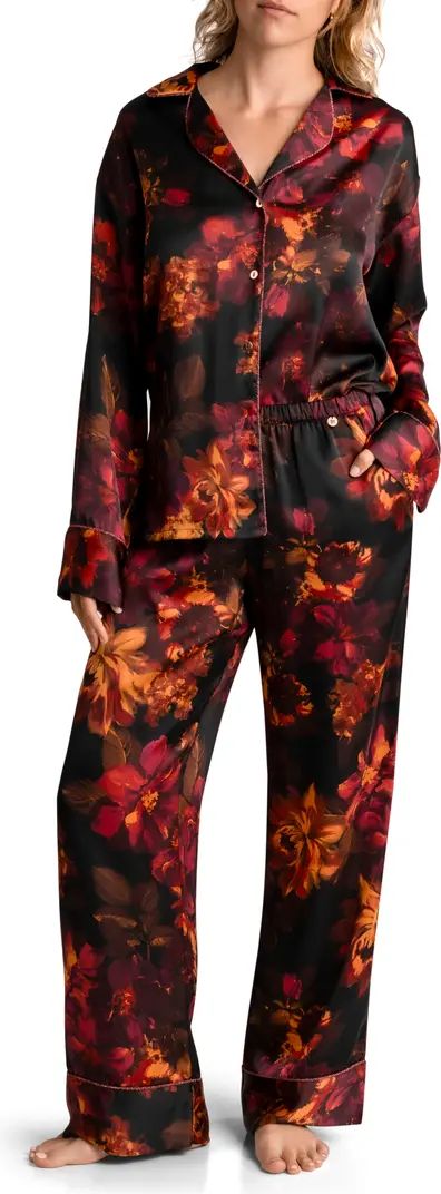 Midnight Bakery Dylan Floral Print Satin Pajamas | Nordstrom | Nordstrom