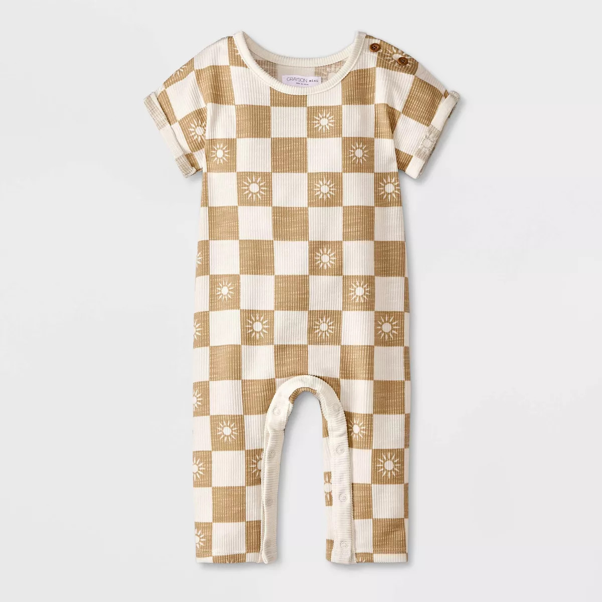Grayson Mini Baby Rib Romper - Beige | Target