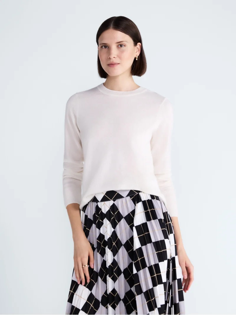 Free Assembly Women's and Women's Plus Cashmere Sweater with Long Sleeves, Sizes XS-4X | Walmart (US)