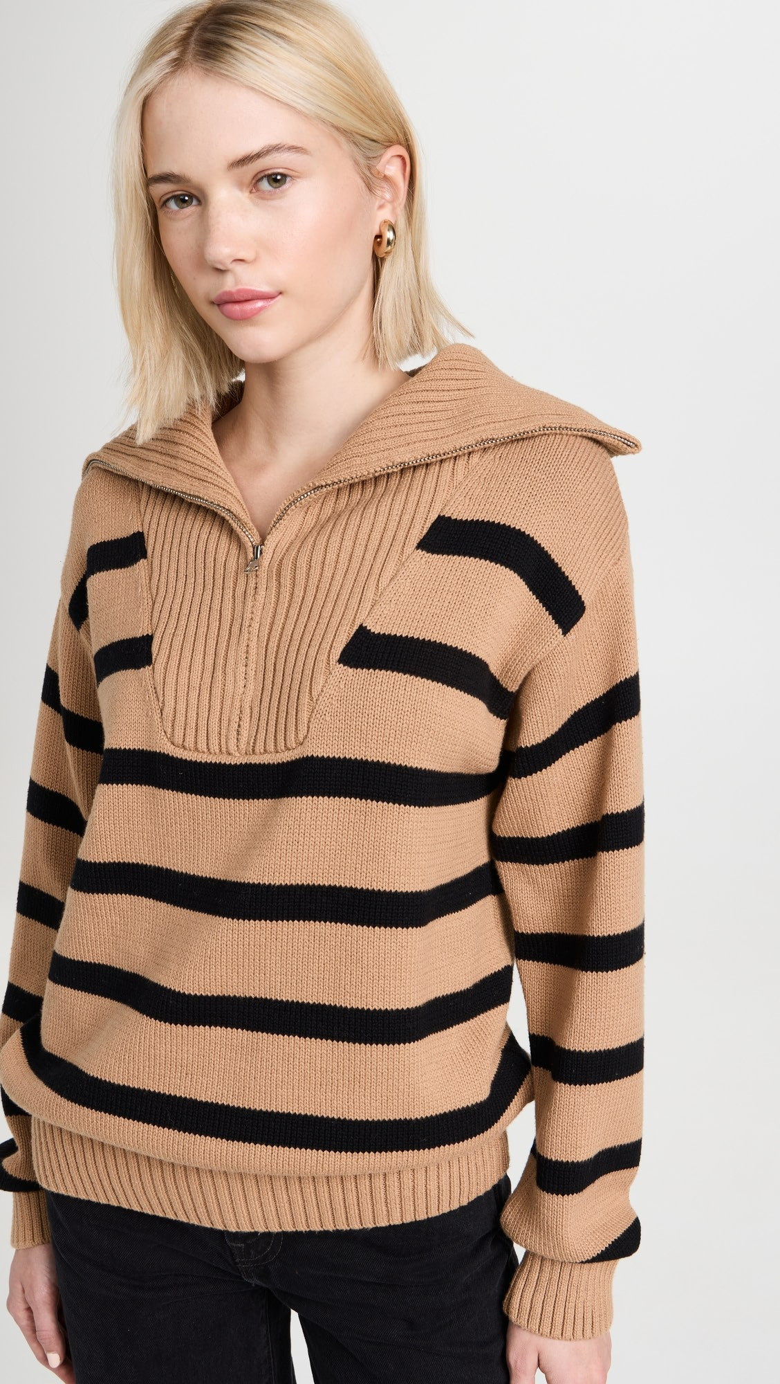 Striped Knit Zip Pullover | Shopbop