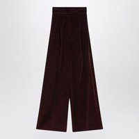 Max Mara Cherry Colored Wide Leg Trousers In Velvet | Balardi (US & Canada)