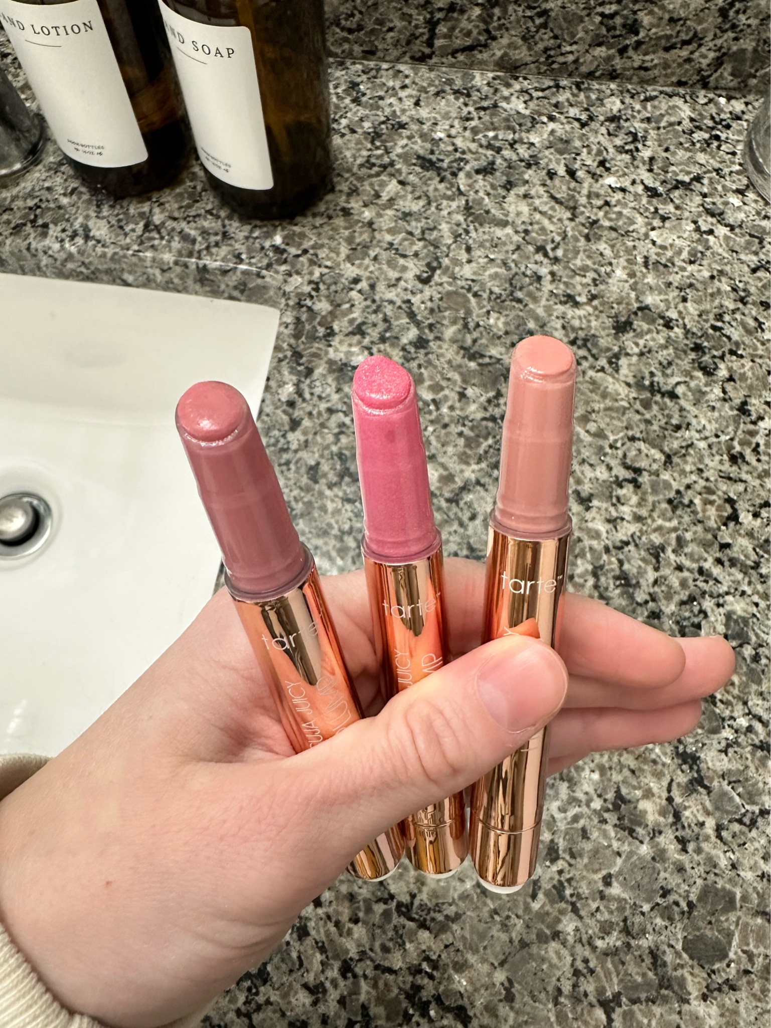 My fave Tarte lip plump shades!

Cherry blossom - cute light pink
Garden rose - matches my lip color
Pink shimmer glass - adds a bit of shimmer!!

Tarte lip gloss, maracuja juicy lip, everyday lip gloss, best lip gloss, Tarte cosmetics, Valentine’s Day gift idea, Valentine’s Day gift

#LTKfindsunder50 #LTKGiftGuide #LTKbeauty