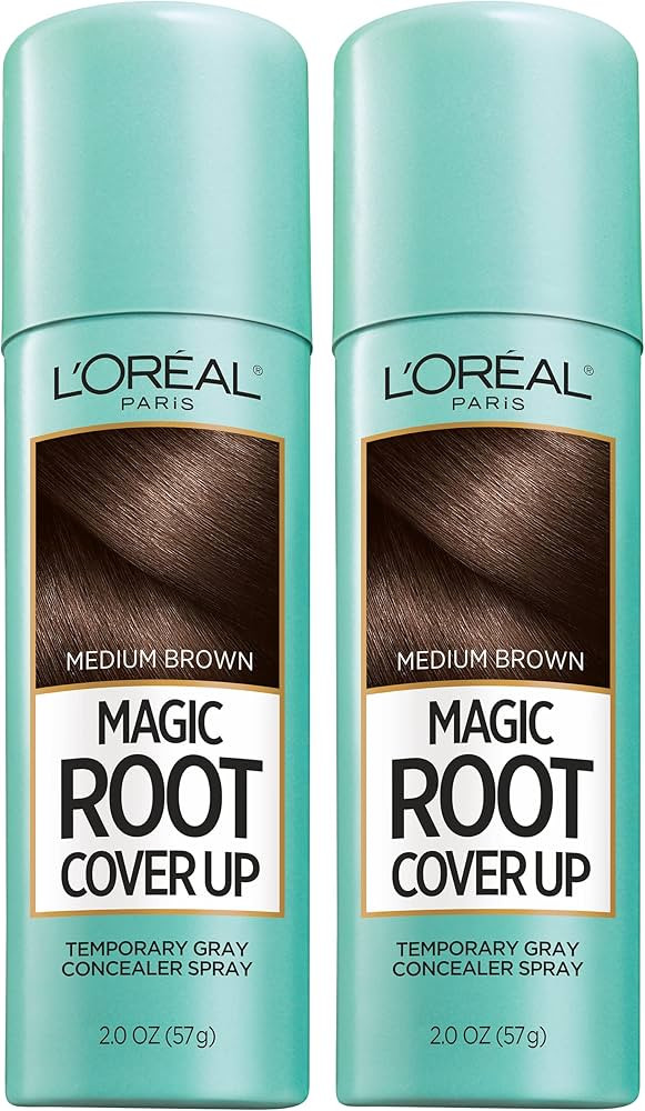 L'Oreal Paris Magic Root Cover Up Gray Concealer Spray Medium Brown 4 oz (2 pack) | Amazon (US)