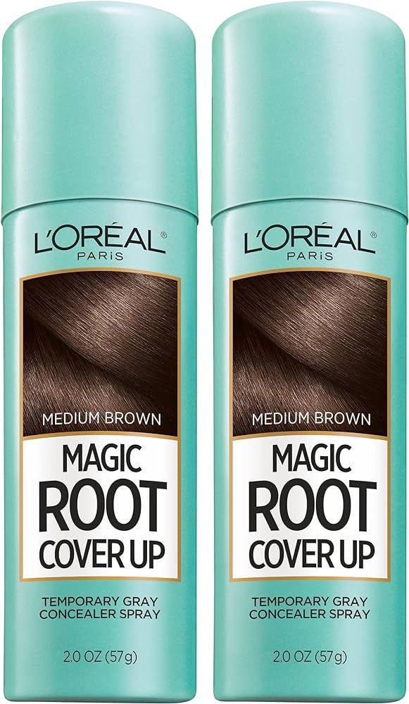 L'Oreal Paris Magic Root Cover Up Gray Concealer Spray Medium Brown 4 oz (2 pack) | Amazon (US)