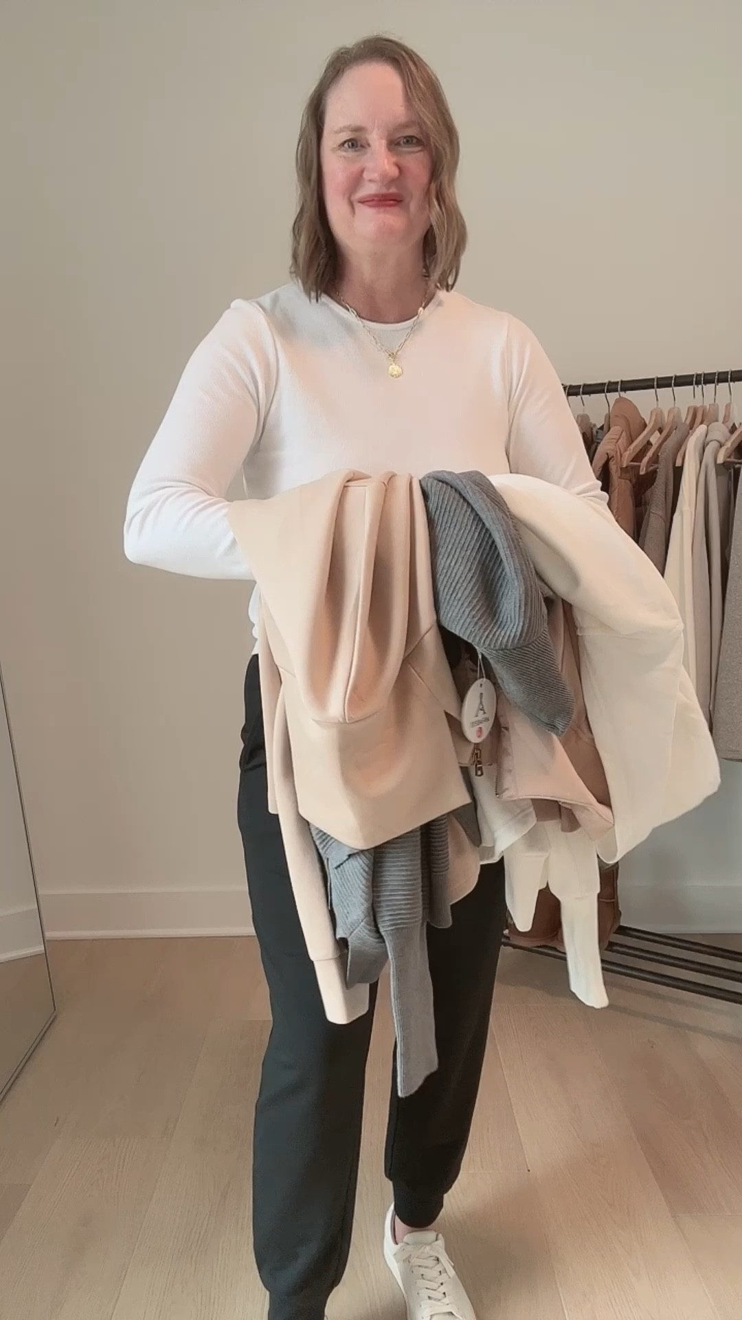 Amazon and Quince Try-On Haul ✔️I’m prepping my winter capsule wardrobe, so I ordered and tried on some athleisure and casual styles ✨ Find out which pieces I kept and returned in the blog post 😉

Athleisure, leggings, puffer vest, jacket, pullover, sweatshirt, flare leggings, joggers, long sleeve tee, cardigan, sneakers, Birkenstocks, striped tee, casual, outfits