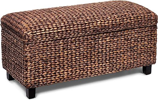 BIRDROCK HOME Storage Ottoman Bench - Bed Storage Trunk - Espresso Bench - Chest - Safety Hinges ... | Amazon (US)