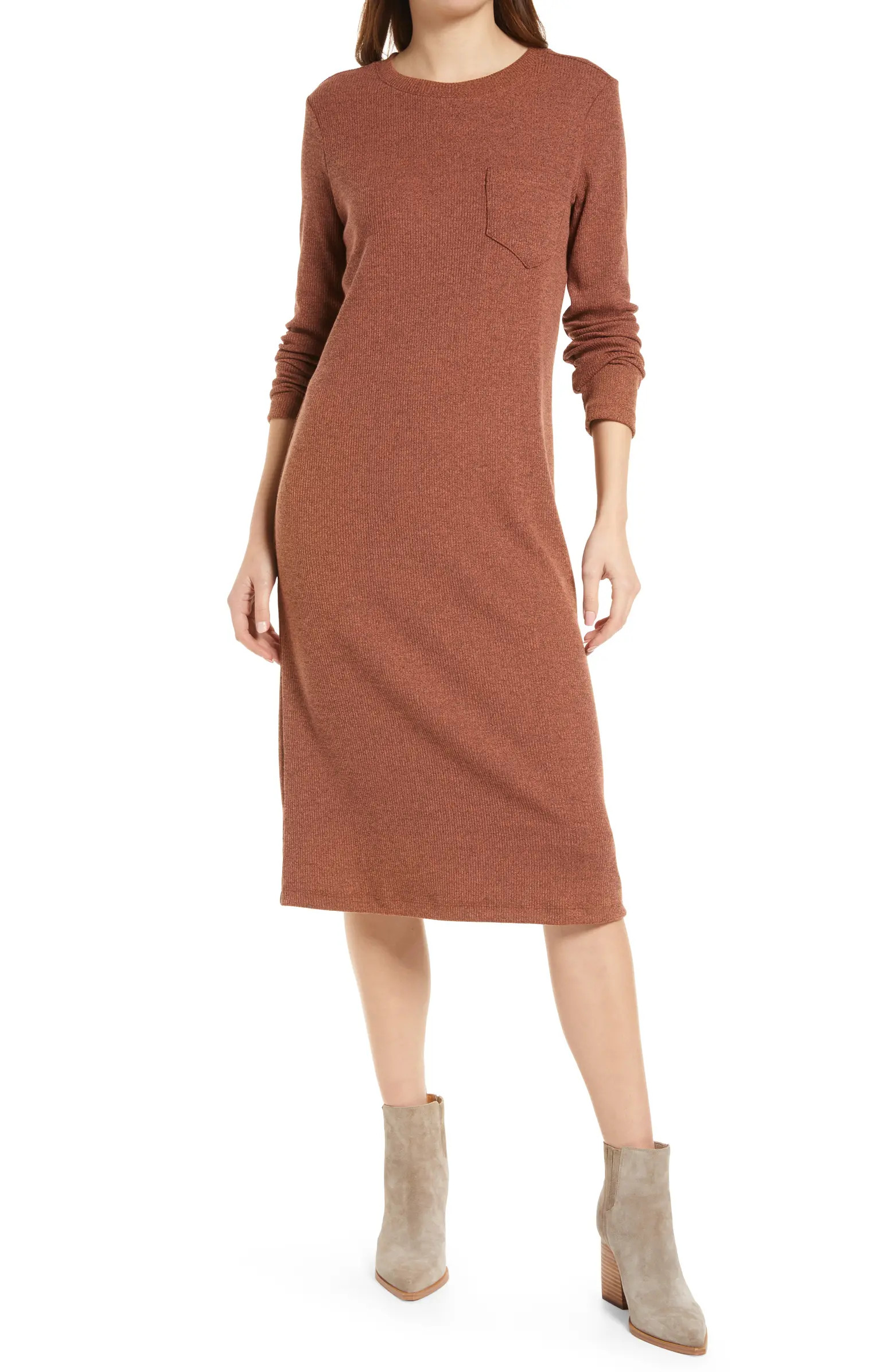 Madewell Long Sleeve Pocket Tee Dress | Nordstrom | Nordstrom