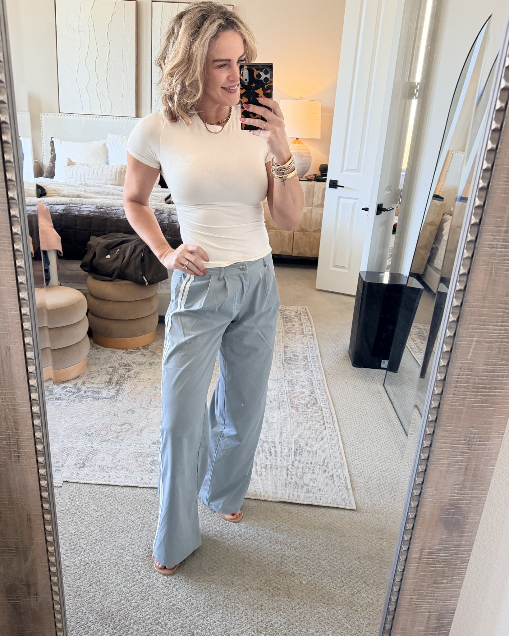 Obsessed with the track style trousers!!! 

#LTKWorkwear #LTKOver40 #LTKootd