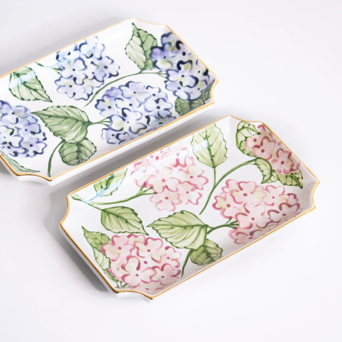 Pink & Blue Hydrangea Grande Valet Tray | Susan Gordon Pottery