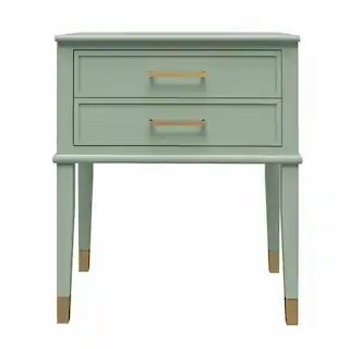 CosmoLiving by Cosmopolitan Westerleigh 23.6 in. Pale Green Rectangle End Table with Drawer 36198... | The Home Depot
