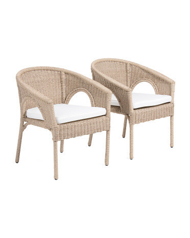 Set Of 2 Outdoor Wicker Dining Chairs | TJ Maxx