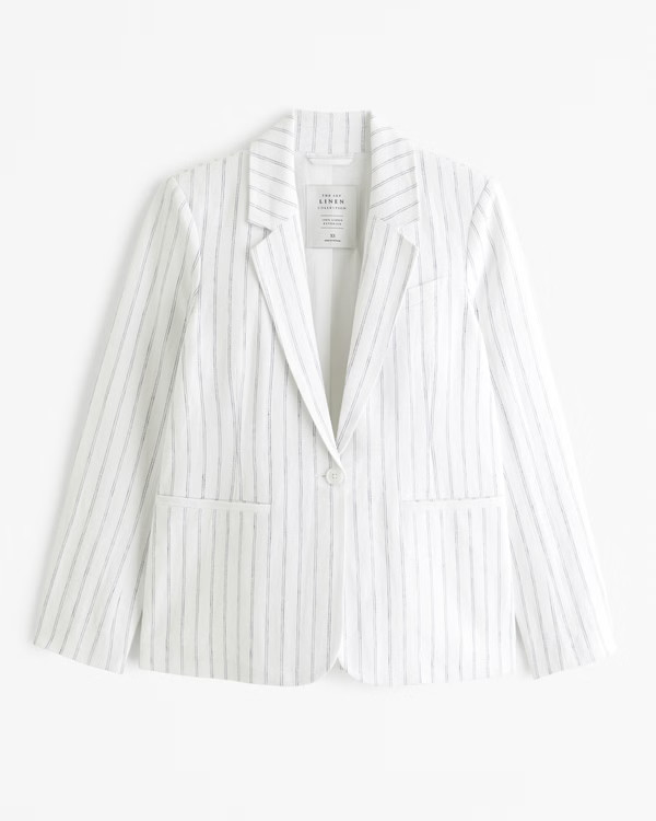 Premium Linen Blazer | Abercrombie & Fitch (US)