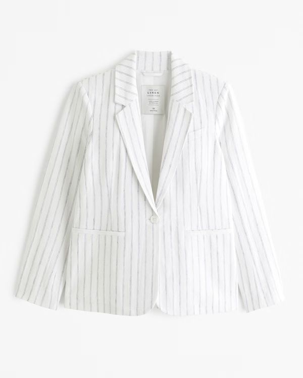 Women's Premium Linen Blazer | Women's Coats & Jackets | Abercrombie.com | Abercrombie & Fitch (US)