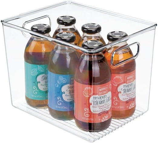 mDesign Plastic Food Storage Container Bin with Handles - for Kitchen, Pantry, Cabinet, Fridge, F... | Amazon (US)