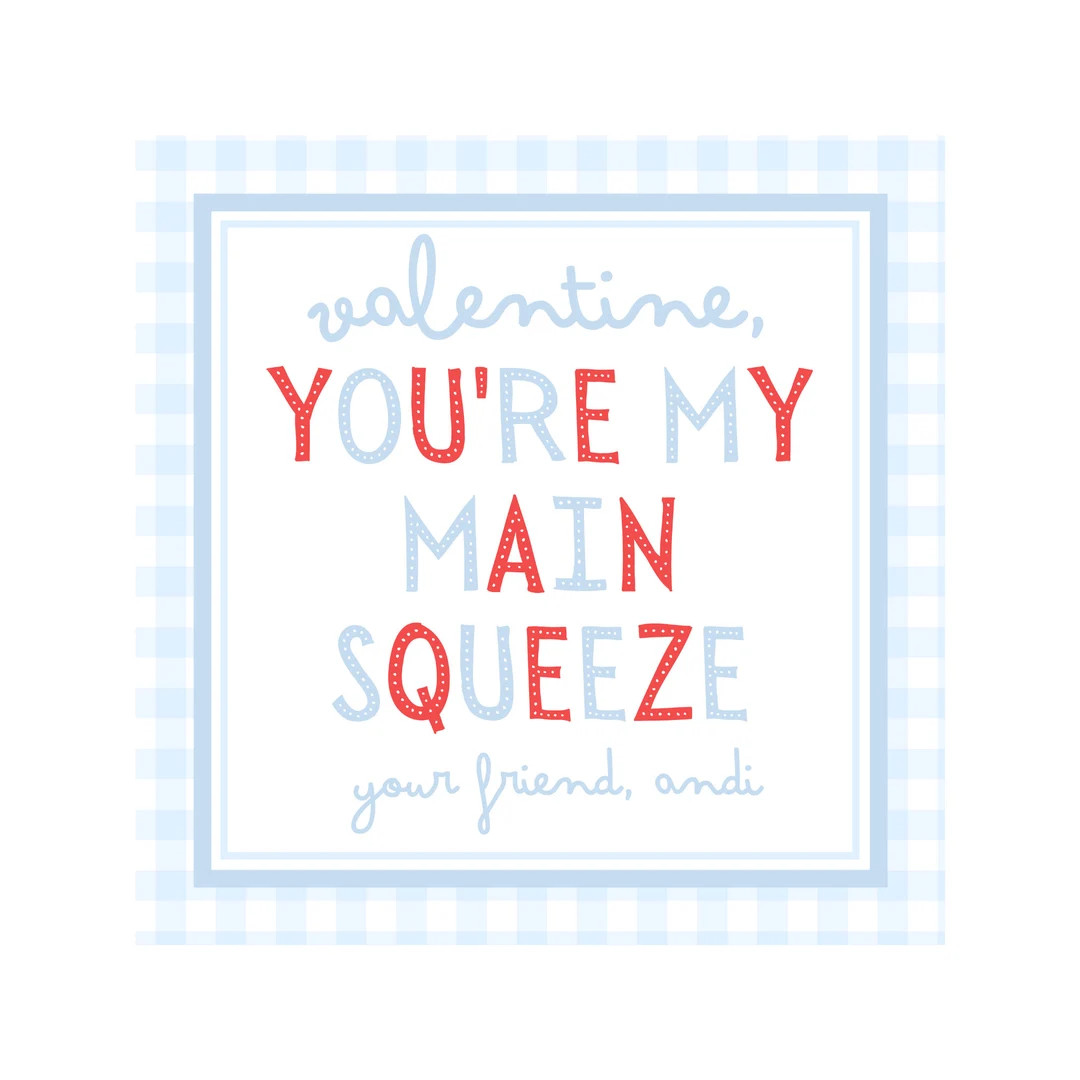 Printable Valentines Day Card for Kids Valentine Tags, You're My Main Squeeze, Apple Sauce Pouch,... | Etsy (US)