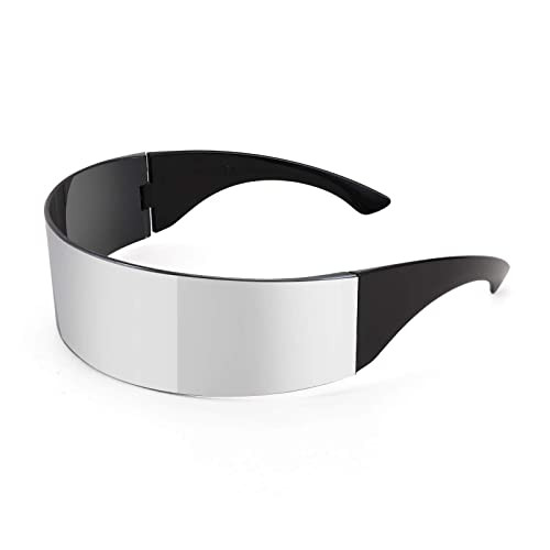 FEISEDY 80s Futuristic Cyclops Cyber Visor Sunglasses Men Women Punk Style Cosplay B2740 | Amazon (US)