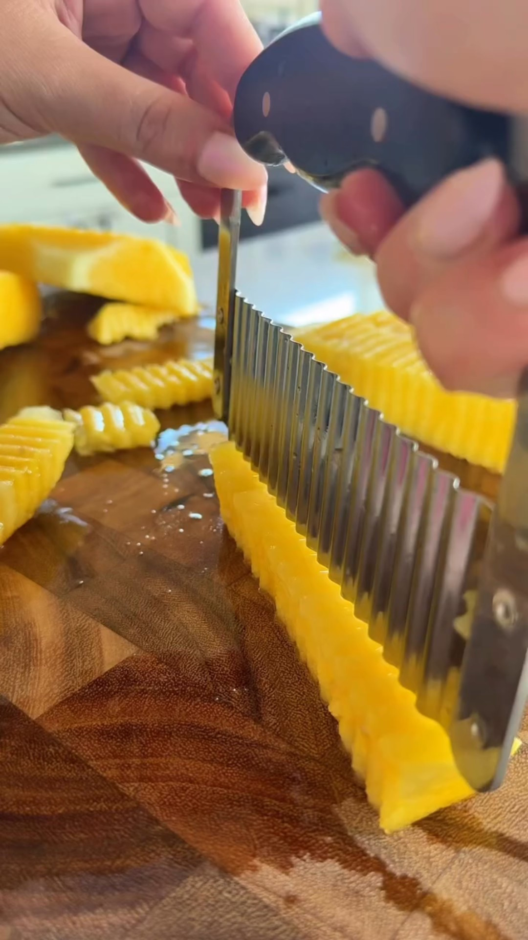 Got a surprise yellow watermelon and had to make fries out of it. #fruitbasket #watermelon #crinklecut