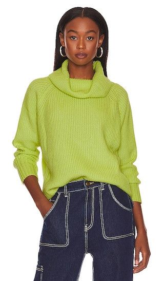 Luna Open Back Sweater in Lime Green | Revolve Clothing (Global)