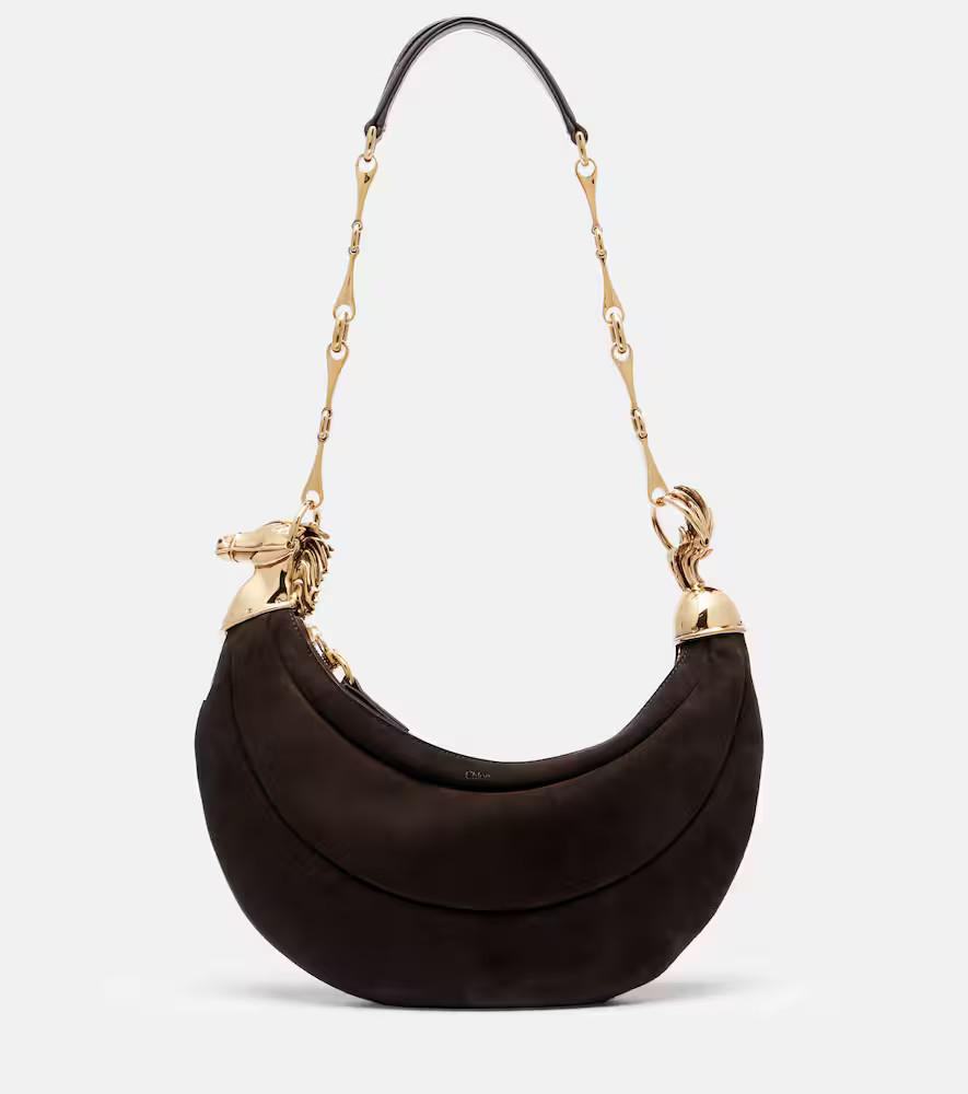 ChloÃ© Chain Horse Small suede shoulder bag | Mytheresa (US/CA)