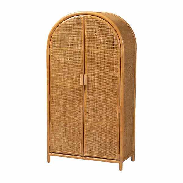 Paloma Modern Bohemian Light Honey Rattan Large Storage Cabinet - Bed Bath & Beyond - 39926101 | Bed Bath & Beyond