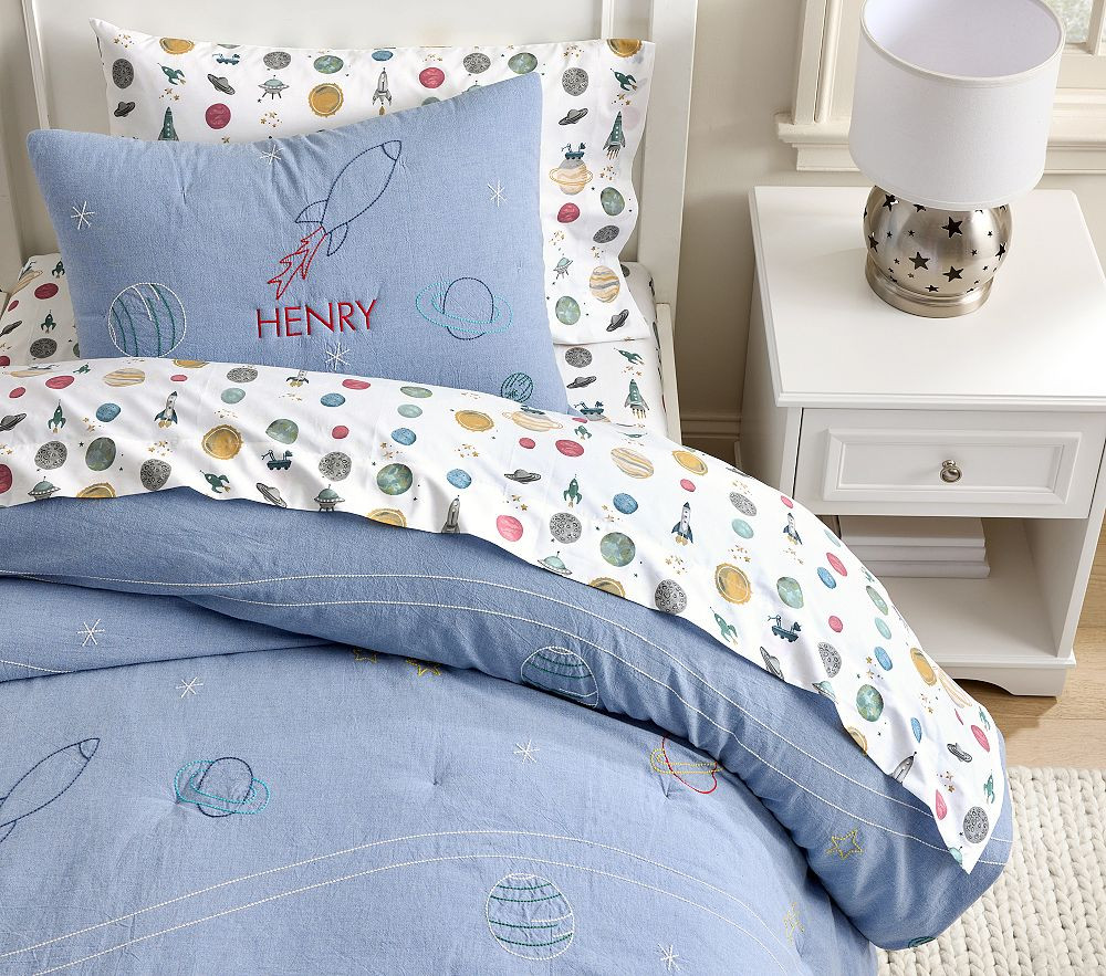 Embroidered Space Quilt &amp; Shams | Pottery Barn Kids