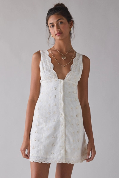 Kimchi Blue Marigold Eyelet Lace Mini Dress | Urban Outfitters (US and RoW)