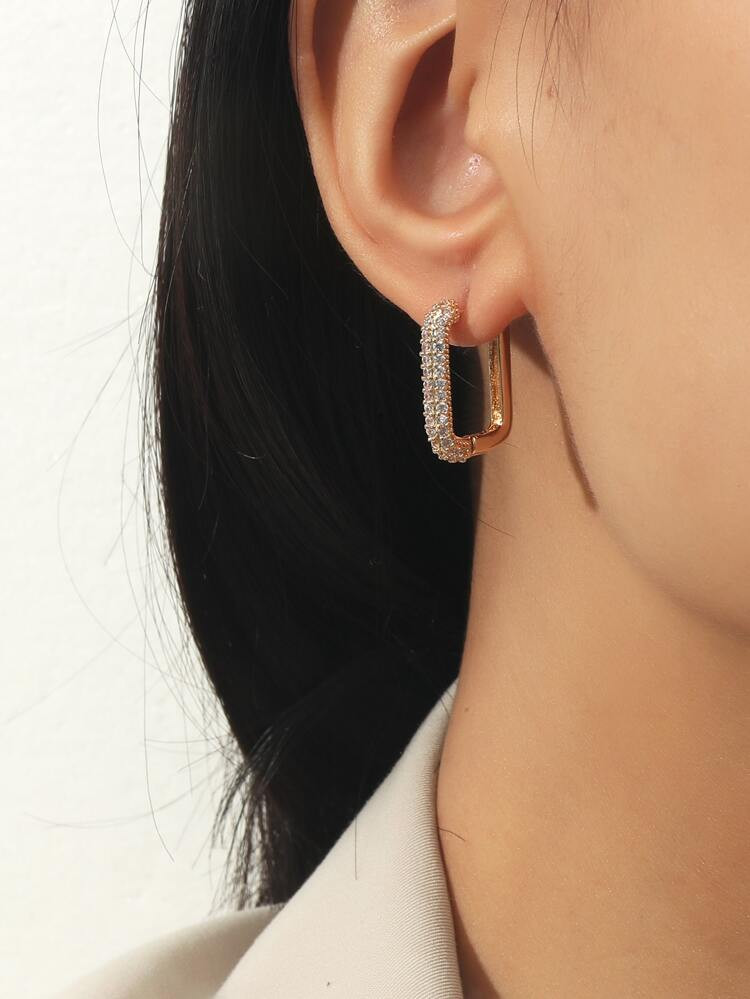 Cubic Zirconia Decor Hoop Earrings
       
              
              $2.28  
        $2.40
   ... | SHEIN