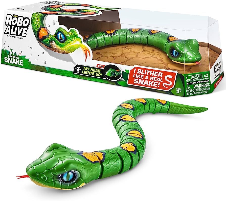 Robo Alive Slithering Snake Series 3 Green by ZURU Battery-Powered Robotic Light Up Reptile Toy T... | Amazon (US)