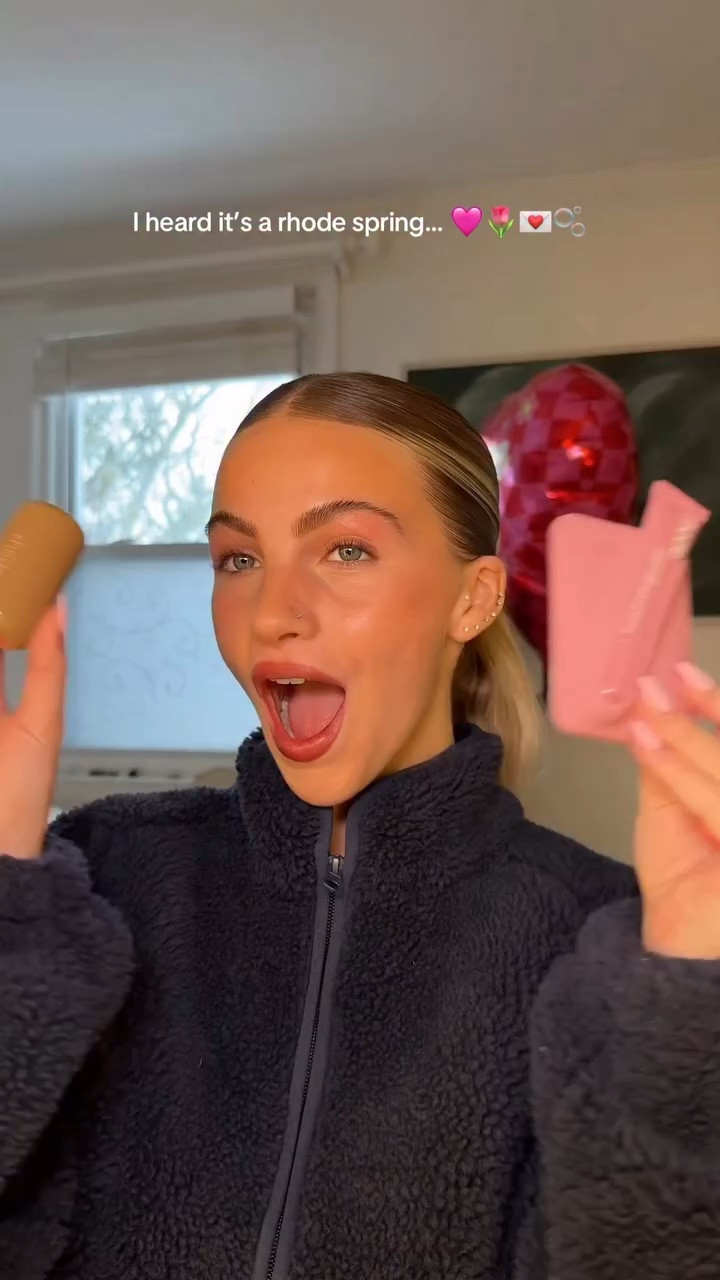 New @rhode spring launch already has me in a chokehold!!!! 🥨🫛🌷💌💕❤️ @haileybieber did it again #rhode #grwm #newproducts #explore #viral
